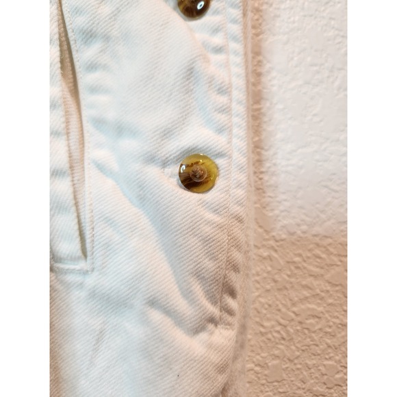 Free People Ivory 100% Cotton Side Button Maxi Skirt Size 6 Boho country white - Picture 3 of 7